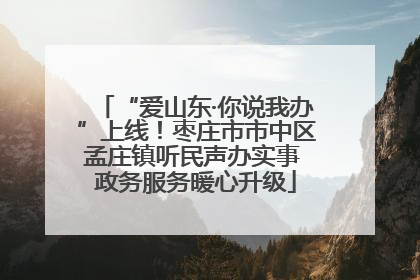 “爱山东·你说我办”上线！枣庄市市中区孟庄镇听民声办实事 政务服务暖心升级