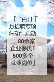 “百日千万招聘专项行动”启动，80余家企业提供1600多个就业岗位