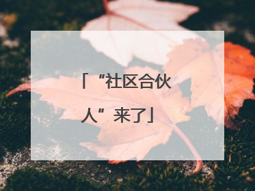 “社区合伙人”来了