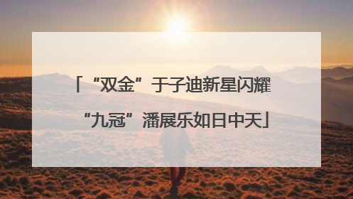 “双金”于子迪新星闪耀 “九冠”潘展乐如日中天
