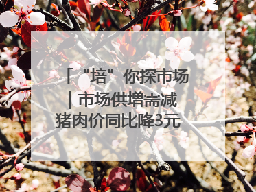 “培”你探市场｜市场供增需减 猪肉价同比降3元 未来40天便宜猪肉敞开吃