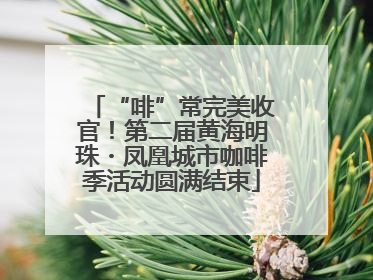 “啡”常完美收官！第二届黄海明珠・凤凰城市咖啡季活动圆满结束