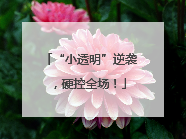 “小透明”逆袭，硬控全场！