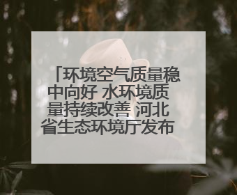 环境空气质量稳中向好 水环境质量持续改善 河北省生态环境厅发布《2024年河北省生态环境状况公报》