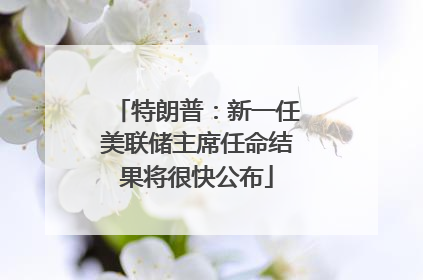 特朗普：新一任美联储主席任命结果将很快公布