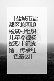 盐城市盐都区龙冈镇杨斌村组织儿童参观杨斌烈士纪念馆，传承红色基因