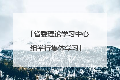 省委理论学习中心组举行集体学习