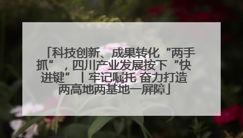 科技创新、成果转化“两手抓”，四川产业发展按下“快进键”丨牢记嘱托 奋力打造两高地两基地一屏障