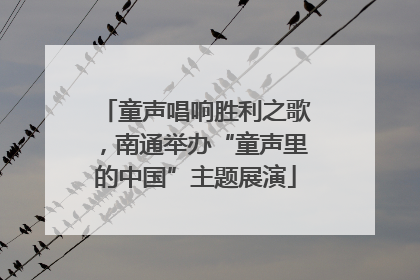 童声唱响胜利之歌，南通举办“童声里的中国”主题展演