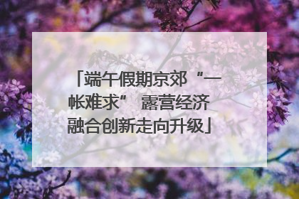 端午假期京郊“一帐难求” 露营经济融合创新走向升级