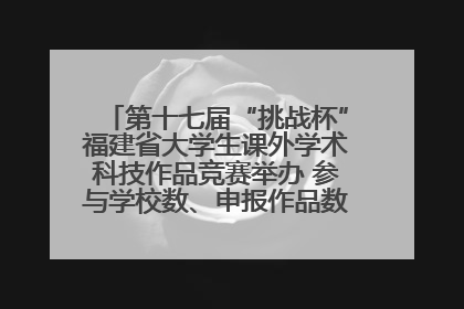 第十七届“挑战杯”福建省大学生课外学术科技作品竞赛举办 参与学校数、申报作品数创历史新高