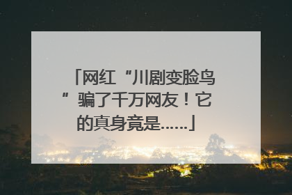 网红“川剧变脸鸟”骗了千万网友！它的真身竟是……