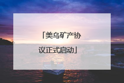 美乌矿产协议正式启动
