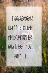 美总统特朗普:加州州长和洛杉矶市长“无能”