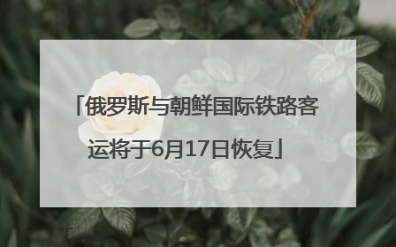俄罗斯与朝鲜国际铁路客运将于6月17日恢复