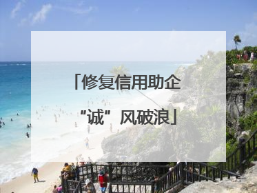 修复信用助企“诚”风破浪