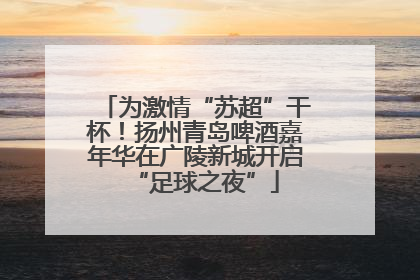 为激情“苏超”干杯！扬州青岛啤酒嘉年华在广陵新城开启“足球之夜”