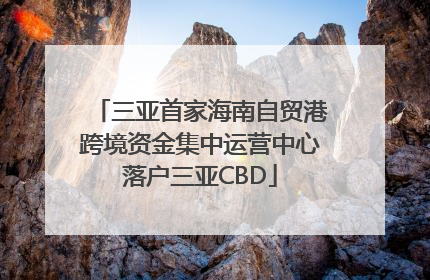 三亚首家海南自贸港跨境资金集中运营中心落户三亚CBD