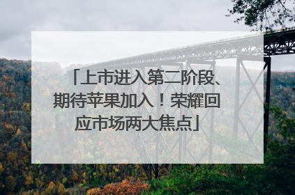 上市进入第二阶段、期待苹果加入！荣耀回应市场两大焦点