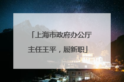 上海市政府办公厅主任王平，履新职