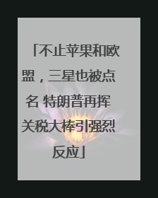 不止苹果和欧盟，三星也被点名 特朗普再挥关税大棒引强烈反应