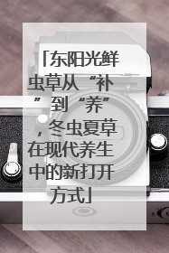 东阳光鲜虫草从“补”到“养”，冬虫夏草在现代养生中的新打开方式