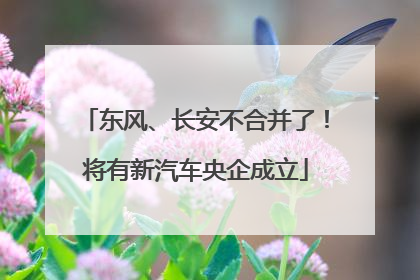 东风、长安不合并了！将有新汽车央企成立