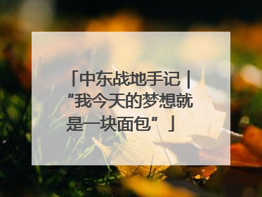 中东战地手记｜“我今天的梦想就是一块面包”