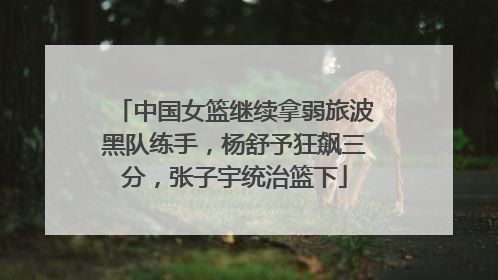 中国女篮继续拿弱旅波黑队练手，杨舒予狂飙三分，张子宇统治篮下