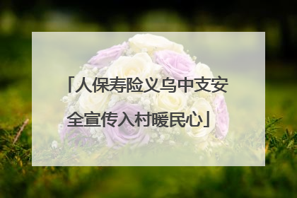 人保寿险义乌中支安全宣传入村暖民心