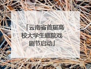 云南省首届高校大学生庭院戏剧节启动