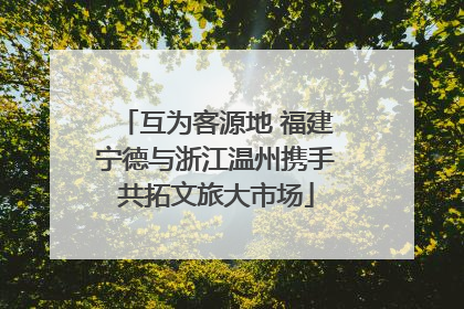 互为客源地 福建宁德与浙江温州携手共拓文旅大市场