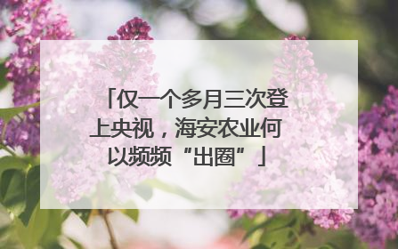 仅一个多月三次登上央视，海安农业何以频频“出圈”