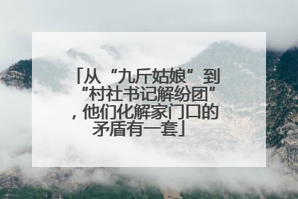 从“九斤姑娘”到“村社书记解纷团”，他们化解家门口的矛盾有一套