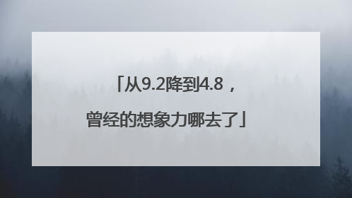 从9.2降到4.8，曾经的想象力哪去了