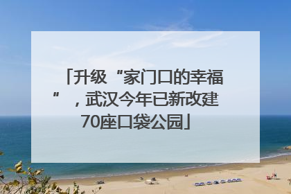 升级“家门口的幸福”，武汉今年已新改建70座口袋公园