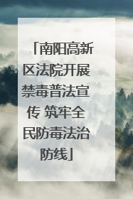 南阳高新区法院开展禁毒普法宣传 筑牢全民防毒法治防线