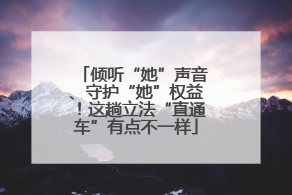倾听“她”声音、守护“她”权益！这趟立法“直通车”有点不一样