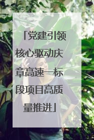 党建引领核心驱动庆章高速一标段项目高质量推进