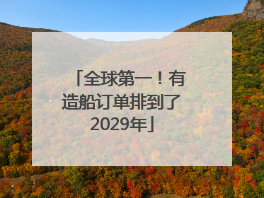 全球第一！有造船订单排到了2029年
