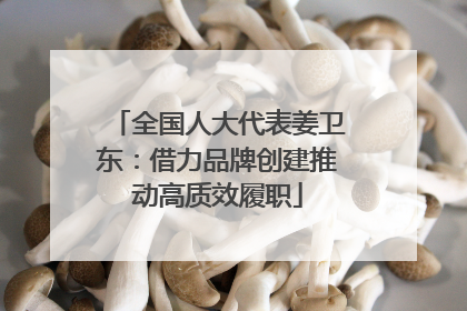 全国人大代表姜卫东：借力品牌创建推动高质效履职