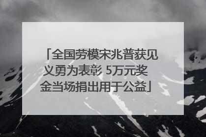全国劳模宋兆普获见义勇为表彰 5万元奖金当场捐出用于公益