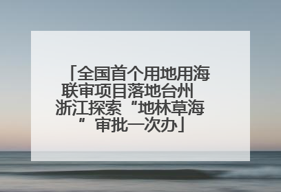 全国首个用地用海联审项目落地台州 浙江探索“地林草海”审批一次办