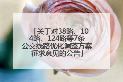 关于对38路、104路、124路等7条公交线路优化调整方案征求意见的公告
