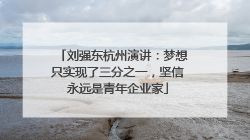 刘强东杭州演讲：梦想只实现了三分之一，坚信永远是青年企业家