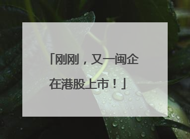 刚刚，又一闽企在港股上市！