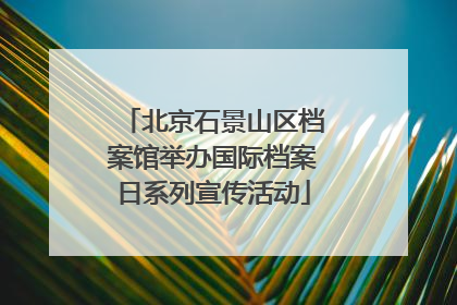 北京石景山区档案馆举办国际档案日系列宣传活动