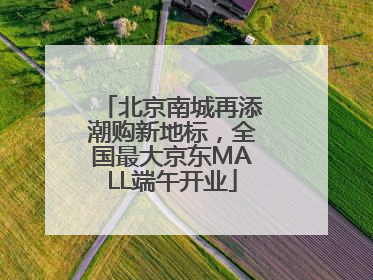 北京南城再添潮购新地标，全国最大京东MALL端午开业