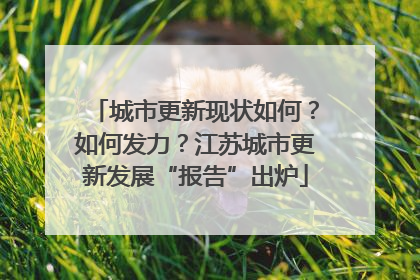 城市更新现状如何？如何发力？江苏城市更新发展“报告”出炉