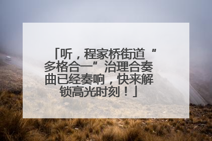 听，程家桥街道“多格合一”治理合奏曲已经奏响，快来解锁高光时刻！